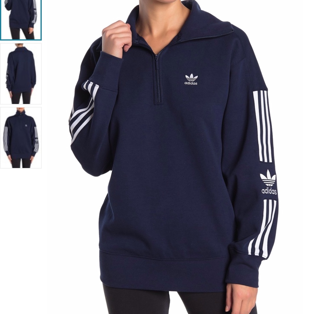 adidas Quarter Zip Pullover- conavy